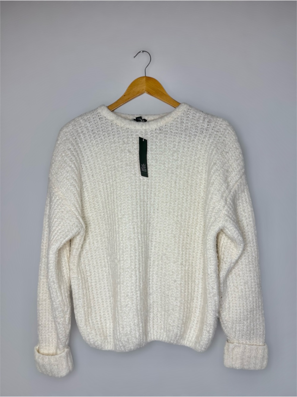 New Wild Fable Off-White Textured Knit Sweater M